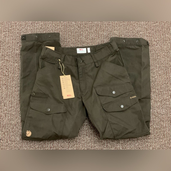 Men’s 32 Fjallraven Viddo Pro Wax Cotton Tin Cloth Articulated Active Pants - Picture 1 of 13